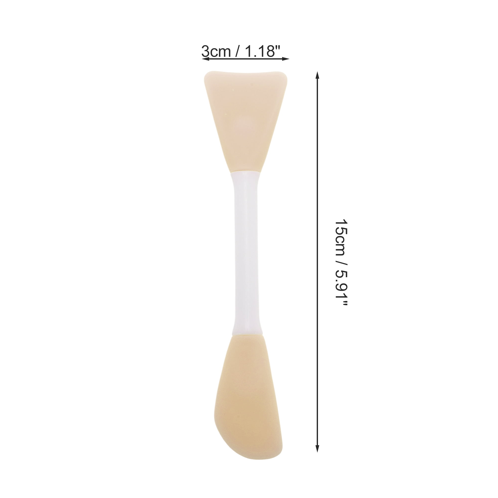 Unique Bargains Smooth Two-in-One Facial Mask Brush 2 Pcs Light Brown