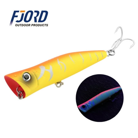 140mm 51g Popper Fishing Lure Sea Saltwater Hard Baits Floating UV Effect Swimbaits Surface Tuna Topwater Artificial Baits color 3