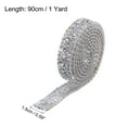 thumbnail image 2 of Uxcell 1 Yards 15mm Crystal Rhinestone Diamond Hotfix Ribbon Bling Rhinestones Trim Gray Silver, 2 of 5