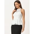 thumbnail image 4 of DARING DIVA Women's Lace Tops Sheer Sleeveless Tank Top S White, 4 of 6