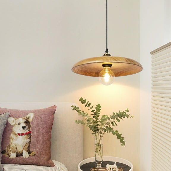Arturesthome Wood Pendant Lighting for Kitchen Island,Bedroom,Hallway 1-Lights