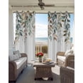 thumbnail image 4 of Green Brown Botanical Blackout Curtains 63 Inches Long for Bedroom, Farmhouse Eucalyptus Leaves Thermal Insulated Room Darkening Black Out Window Curtain Panels Grommet Drapes for Living Room, 4 of 8