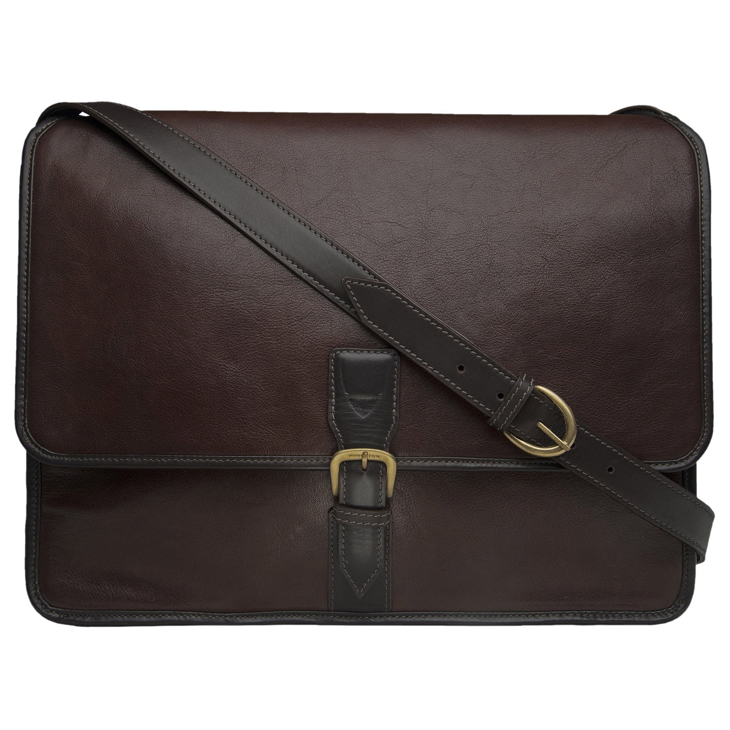 Hidesign Harrison Brown Buffalo Leather Laptop Messenger Bag 