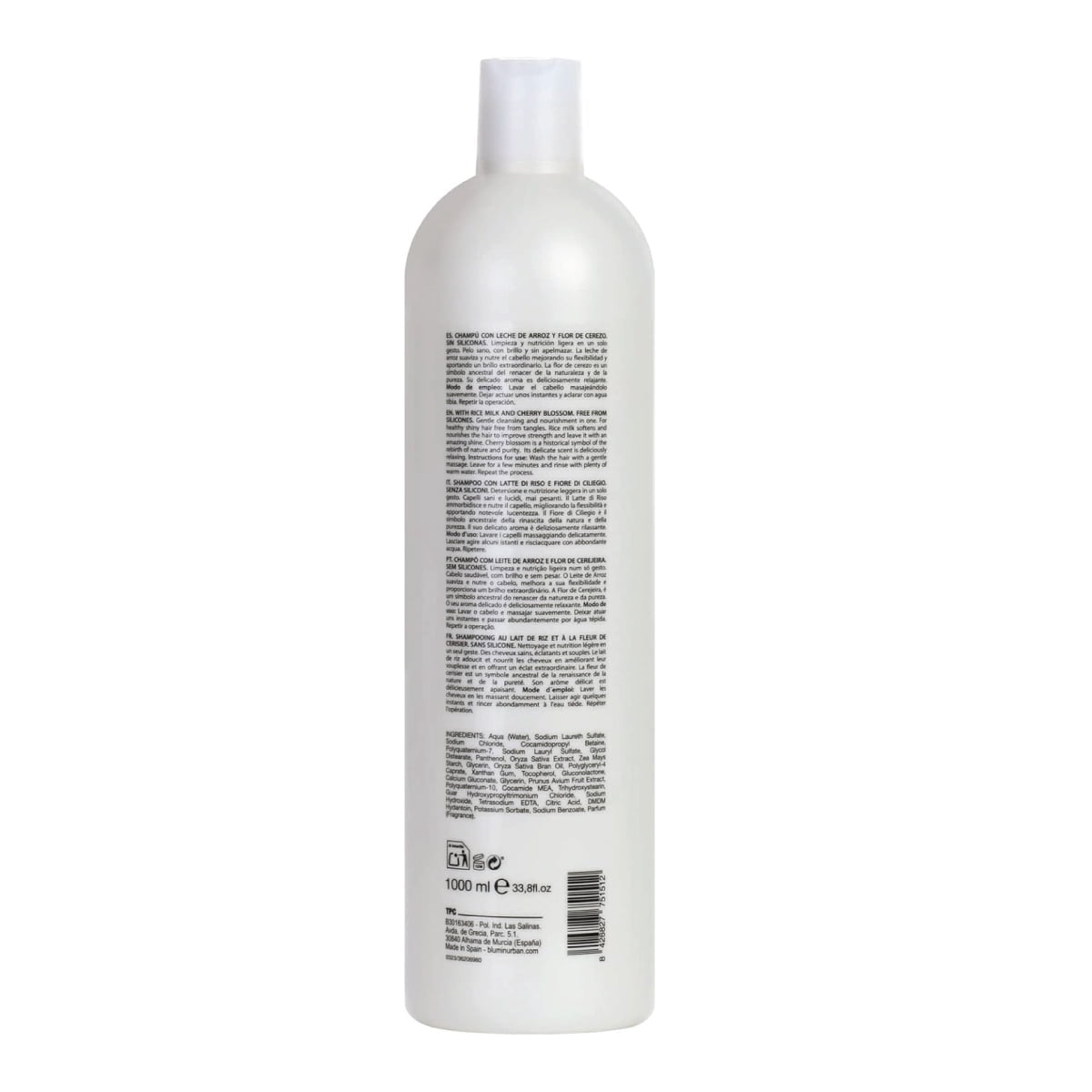 Blumin Rice Milk and Cherry Blossom Shampoo for Normal or Dry Hair – Shine, 1000 ml
