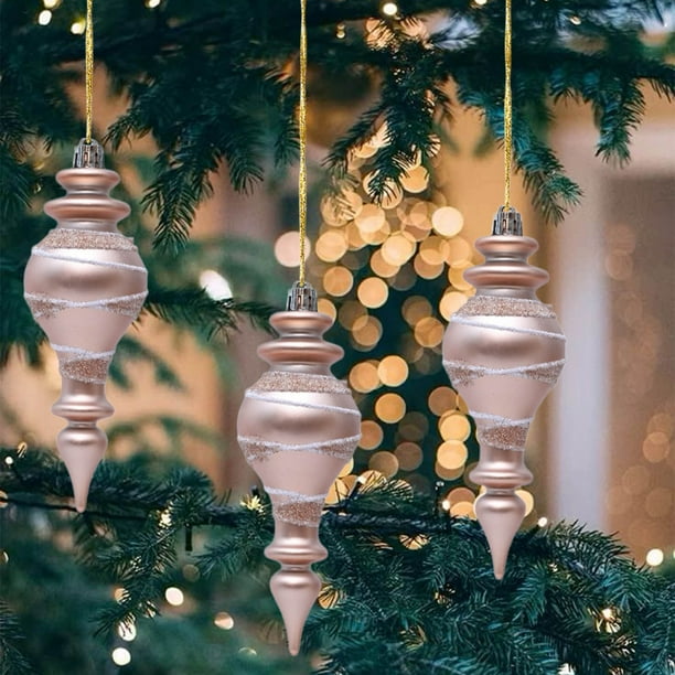 Adornos Colgantes para Árbol Navideño de 3 Piezas con Forma Irregular | Decoraciones para Fiestas Navideñas con Lazos para Ventanas, Puertas y Techos