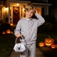 thumbnail image 2 of HAYIMI Kids Halloween Candy Bag Lightweight Spider Web Pattern With Top Handle Reusable Bucket Children Party Storage Handbag, 2 of 4