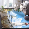 thumbnail image 5 of Area Rugs Indoor Non-Slip Rectangle Rug 2x3 Ft Lighthouse Summer Beach Boat Retro Watercolor Summer Rug Rubber Backing Floor Mats Non Shedding Home Decor Carpet for Entryway Living Room, 5 of 8