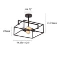 thumbnail image 6 of CHLOE Lighting NOLAN Farmhouse 2 Light Black Square Semi-Flush Ceiling Pendant 14.25" Wide, 6 of 6