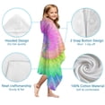 thumbnail image 7 of Colorful Tie Dye Pattern Hooded Bath Towel，60"x35" for Ages 3 To 12 Kids, Quick Dry Lightweight Soft Microfiber Hood Beach Towel Cover Up for Kids, 7 of 7