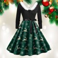 thumbnail image 2 of UngA Women's Christmas Dresses 2025 Winter Warm Plush V Neck Cute Printed Party Dresses with Belt Long Vintage Women's Cocktail Dresses,Size L, 2 of 3
