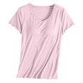 thumbnail image 5 of Nooxsoe Womens Short Sleeve Tops Built in with Built in Padded Tank Tops Padded Camisole Tops Under Shirts Camisole Casual Undershirt Racer Back Tank Tops Women Top A3-pink L, 5 of 6
