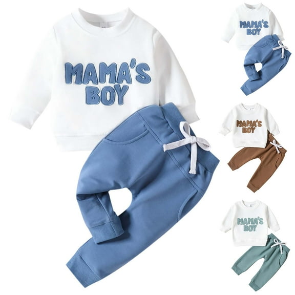 Fesfesfes Toddlers Boy and Girls Clothing Baby Spring And Fall Long-sleeved Blouse Pants Two-piece Baby Clothes Sports Toddler Boys And Girls Suit