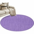 thumbnail image 2 of Purple 3.3ft Round Rug, Farmhouse Burlap Solid Purple Color Modern Linen Texture Non-Skid Rubber Backing Large Area Rugs - Living Room Bedroom Home Office, Indoor Floor Mat Carpets Washable Rug, 2 of 9