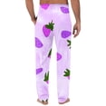 thumbnail image 5 of Fashion YLSDY Men's Lightweight Lounge Pants with Strawberry Print Elastic Waist Relaxed Fit Comfortable Casual Pajama Pants Purple S, 5 of 5