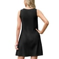 thumbnail image 5 of JWD Womens Summer Dresses 2026 Loose V Neck Sleeveless Sundresses Swimsuit Coverup with Pockets Black L, 5 of 6