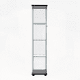 thumbnail image 4 of Black Glass Display Cabinet with 1 Door & 4 Shelves - Modern Storage for Home/Office, 4 of 8