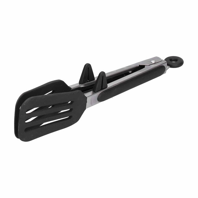 Steak Tongs, Compact Convenient Durable Food Clamp Safe Rugged For Turning And Carrying Food For Resturant For Home Kitchen For Baking Tool 9in Black Bracket