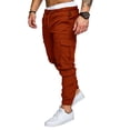 thumbnail image 2 of Innerwin Bas Taille Élastique Pantalon Homme Sport avec Multiples Poches Pantalon Uni Brun TG, 2 of 3