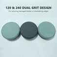 thumbnail image 5 of Meterk Axe Sharpener Sharpening Stone 3.75 Inch Multipurpose Sharpening Puck Double Sided 120 & 240 Grit For Hatchets Machetes, 5 of 5