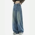 thumbnail image 3 of EMMIOL Wide Leg Jeans for Women Mid-Low Waist Baggy Boyfriend Jeans Y2K Vintage Denim Pants with Pockets, 3 of 7