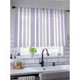 thumbnail image 5 of Sheer Curtains 54 Inch Length 2 Panels Set for Kitchen, Light Purple Grey Stripe Semi Sheer Curtains for Windows, Farmhouse Minimalist Striped Voile Window Treatments Rod Pocket Curtain, 5 of 7