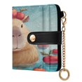 thumbnail image 2 of Small Wallet For Women Bifold Leather Pocket Coin Credit Card Holder With RFID Blocking Capybara, 2 of 6