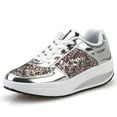 thumbnail image 5 of 2025 Clearance! Clearance under $5 JINMGG Sneakers for Women Plus Clearance Women's Ladies Wedges Sneakers Sequins Shake Shoes Fashion Girls Sport Shoes Silver 40, 5 of 8