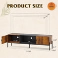 thumbnail image 3 of CZMDZH TV Stand for 65 Inch TV, Mid Century Modern Entainment Center with 2 Storage Cabinets & Open Shelf, TV Console Table Media with Metal Legs for Living Room, Bedroom, Rustic Brown, 3 of 17