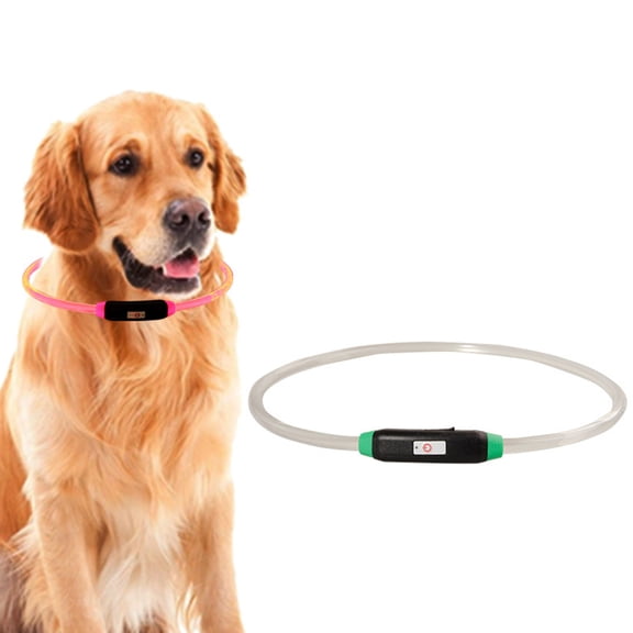 SPRING PARK Adjustable LED Luminous Dog Collar, USB Rechargeable, Glowing pet Dog Collar for Night Safety Anti-lost Neckwear, Fashion Light up Collar for Dogs