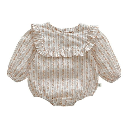 

WuLIQna Long Sleeve Romper Bodysuit Clothes cotton Baby Romper Clothes Sleeveless Solid Baby Jumpsuit Girls Long Sleeve Floral Prints Ruffles Romper Bodysuits Jumpsuit Clothes