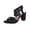 Black, variant on Xijirk Sandals Women,Summer Open Toe Pointed Stiletto Sandals with Side Cutouts Elastic Straps Rhinestone Heels Dressy Footwear,,Black,6