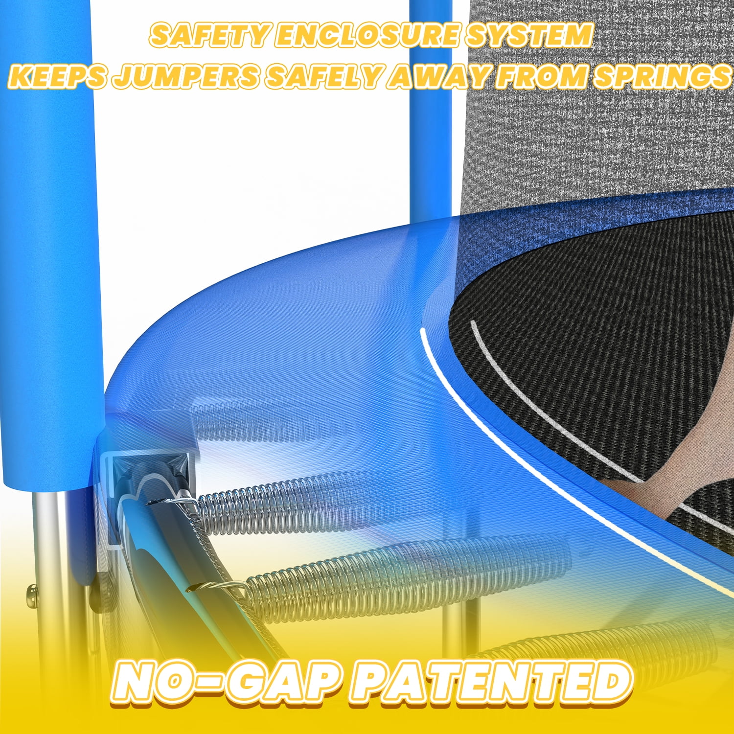 Leumius 14ft Trampoline with Basketball Hoop,Heavy-Duty Outdoor Trampoline with with Enclosure Net,Upgraded Kids Recreational Trampoline for Family,Blue