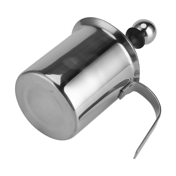 800ML Manuel Lait Crémier Double Couche En Acier Inoxydable Manuel Mousseur À Lait Pompe À Main Mousseur Cappuccino Latte Café Mousse Pichet Avec Poignée Mousseur De Poche pour La Cuisine