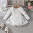 thumbnail image 2 of Girls Jumpsuit Baby Girl Boho Outfits Lace Ruffle Romper Dress Jumpsuit Bodysuit Photoshoot Outfit Baby Romper White 0 Months-3 Months, 2 of 7