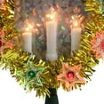 thumbnail image 4 of Northlight 7" Lighted Gold Tinsel Wreath with Candles Christmas Tree Topper - Multi Lights, 4 of 4