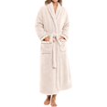 thumbnail image 5 of Plus Size Robes for Women Fuzzy House Coat Oversized Kimono Women's Sleepwear Spa Womens Bathrobe White, 5 of 9