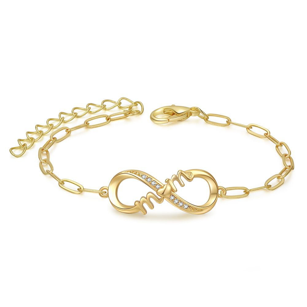 ICTPTOSL I Love You Mom Gold Plated Infinity Bracelet for Mother Mama ...