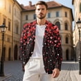 thumbnail image 2 of Uorisanigo Men's Casual Blazer Regular Fit Casual Blazer Suit Jackets Breathable Blazers Jacket Sport Coats Mens Valentines Jacket Suit, Valentines Hearts Print, Size 4XL, 2 of 6
