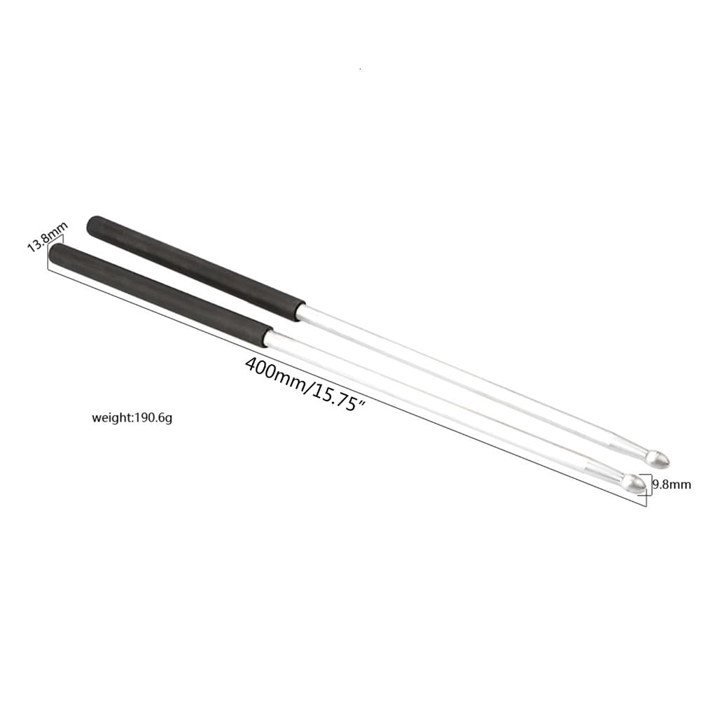 Yihuala 1 Pairs 5A Aluminum Alloy Drumsticks Simple Metal Drum Sticks Percussion Accessories Drummer Gifts for Adults