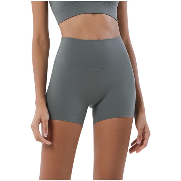Yuzhih Womens High Waist Biker Shorts 4 Inches Running Volleyball Yoga Shorts Stretchy Low Waisted Gym Workout Shorts
