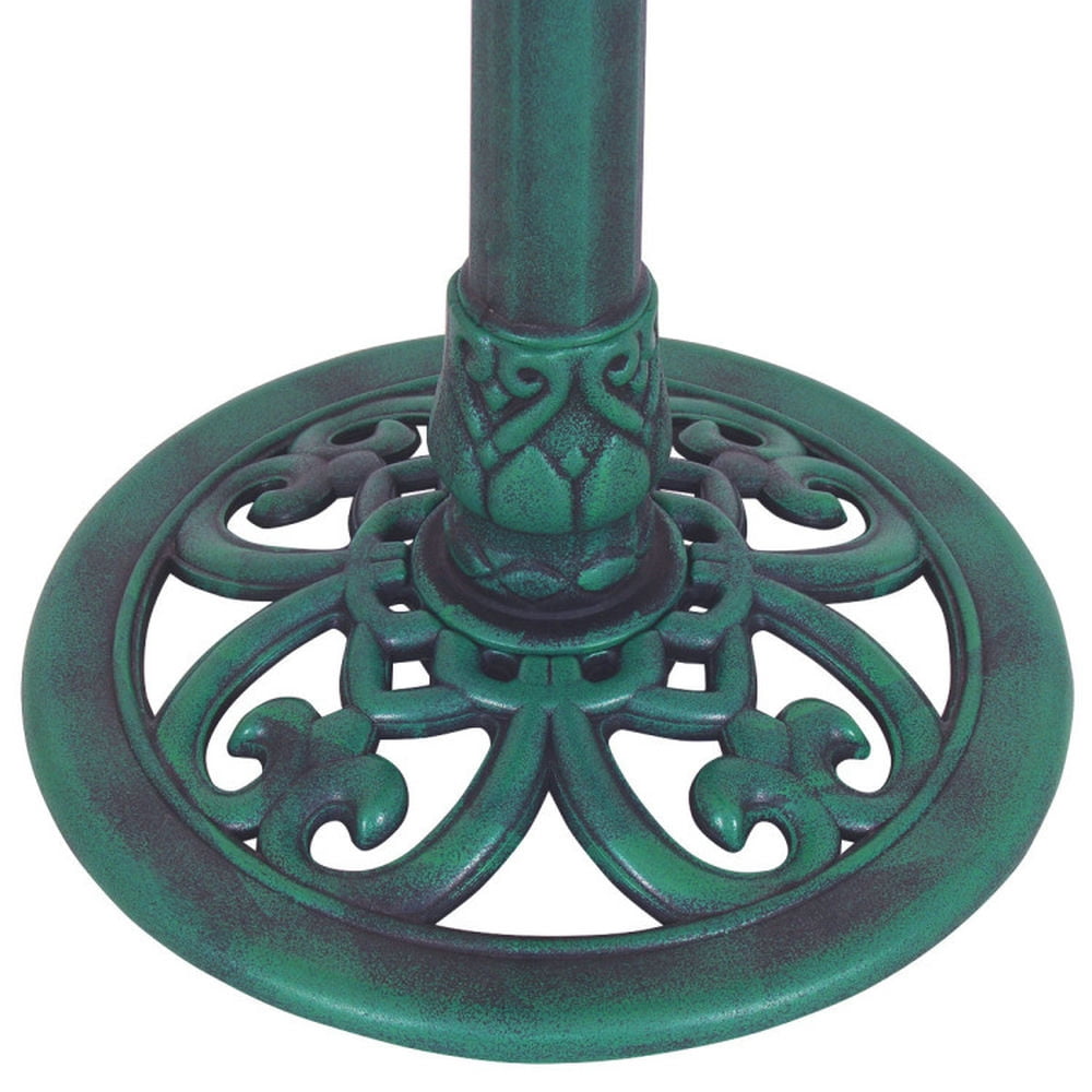 Spaco Outdoor Garden Green Pedestal Bird Bath Feeder, Pedestal-styled Bird Bath with Stability Function, Bird Bath for Outdoor as Garden, Green