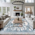 thumbnail image 3 of 5'x8' Area Rugs, Light Blue Pink Floral Indoor Outdoor Area Rug for Living Room Bedroom, Vintage Botanical Flowers Washable Bathroom Rugs Kitchen Floor Carpet Mats Home Decor Aesthetic, 3 of 8