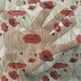 thumbnail image 3 of Poppy Flower Tulle Curtains with Rod Pocket, Sketchy Tree Leaves Rural Floral Growth Botany Nature Inspired, Sheer Drape for Wedding Party 2 Panels, 7 Sizes, Scarlet Fern Green Beige, by Ambesonne, 3 of 3