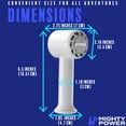 thumbnail image 6 of MIGHTY POWER Handheld Air Cooling Fan, 3 Speeds, Rechargeable USB-C, Indoor/Outdoor, Instant Air-Cooling Tech, 10 Hrs Runtime, 1.5 Hrs Cooling, Compact, Gift, Travel, Camping, White, 6.5 Inches, 6 of 8