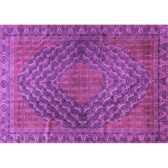 Ahgly Company Indoor Rectangle Persian Purple Traditional Area Rugs, 7' x 9'
