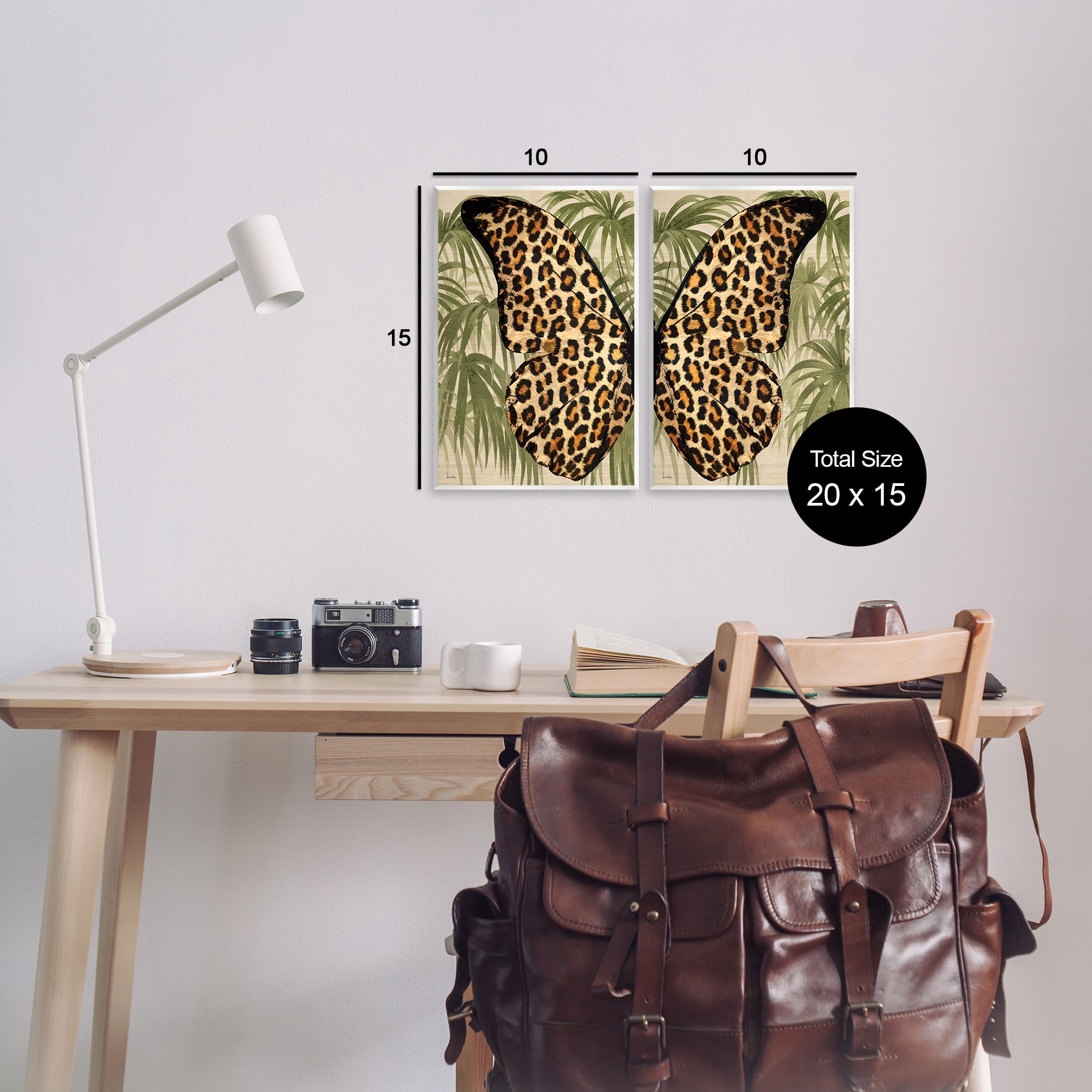 Stupell Industries Cheetah Butterfly Wings Animals & Insects Painting Unframed Art Print Wall Art, 10 x 15, Set of 2