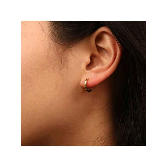 Hoop Earrings For Women Men Hypoallergenic Hinged Huggie Hoop Earrings Cartilage Helix Sleeper Lightweight Small Hoop Earring 15mm 1 Pair