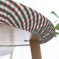 thumbnail image 6 of Round Fitted Tablecloth 44 Inch, Christmas Red Green Gingham Round Fitted Tablecloth Elastic Fitted Tablecloth Waterproof Tabletop Cover Holiday Tablecloth for Dining, Party, Buffet, Wedding, 6 of 8