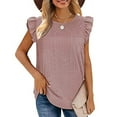 thumbnail image 5 of Chbgutlmr Womens Tank Tops Sleeveless Eyelet Crew Neck Ruffled Blouse Tops Casual Summer Dressy Shirts Tops, 5 of 5