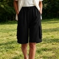 thumbnail image 6 of XYAIYT Womens Cargo Shorts with Multi-Pockets Knee Length Elastic Waist Short Pants for Hiking Outdoor Summer, 6 of 6